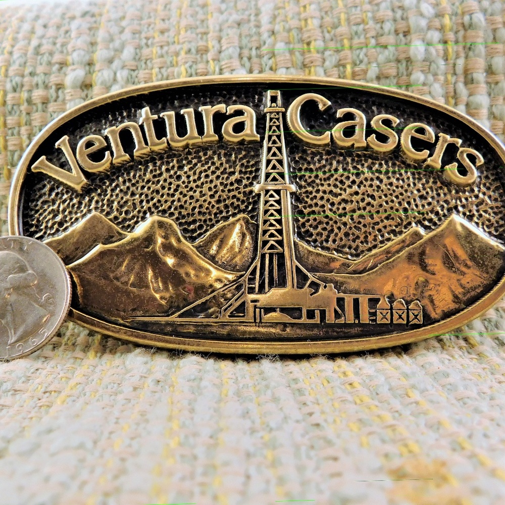 Vintage Solid Brass Ventura California Belt Buckle